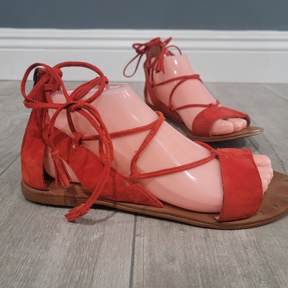 Madewell burnt orange suede gladiator sandals 8.5M - Picture 2 of 8